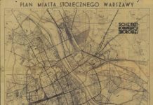 Plan Warszawy z projektem komunikacji szynowej w mieście z 1938 roku
