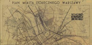 Plan Warszawy z projektem komunikacji szynowej w mieście z 1938 roku