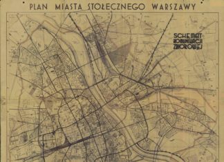 Plan Warszawy z projektem komunikacji szynowej w mieście z 1938 roku