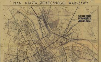 Plan Warszawy z projektem komunikacji szynowej w mieście z 1938 roku