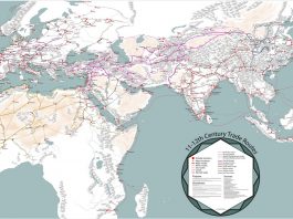 Bardzo dokładna mapa szlaków handlowych z XI i XII wieku