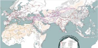 Bardzo dokładna mapa szlaków handlowych z XI i XII wieku