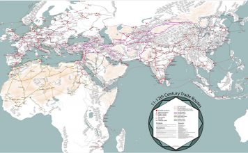 Bardzo dokładna mapa szlaków handlowych z XI i XII wieku