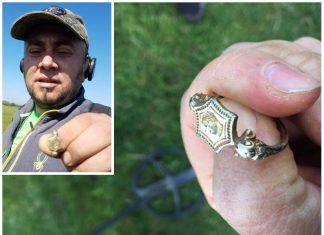 Pierścień z XVI wieku znaleziony przez Polaka przy pomocy wykrywacza metali (GALERIA)