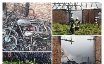 Pożar stodoły kolekcjonera – spłonął zbiór motocykli, militariów i staroci (GALERIA)