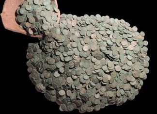 Ponad 3000 rzymskich monet zostało odkryte przez dwóch poszukiwaczy