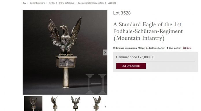 Orzeł ze sztandaru Podhalańczyków jest już w rękach niemieckiej policji – mimo to został zlicytowany!