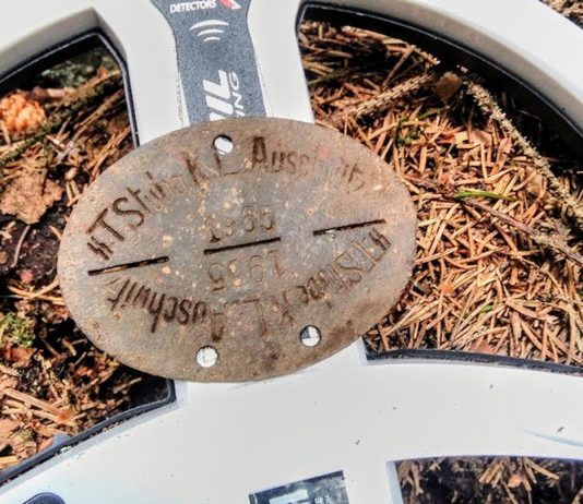 Nieśmiertelnik niemieckiego strażnika z obozu Auschwitz znaleziony w środku lasu…