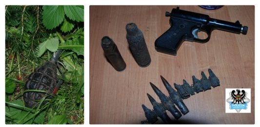 Próbowała zakopać przed blokiem granat… w domu kolekcja militariów z II Wojny Światowej