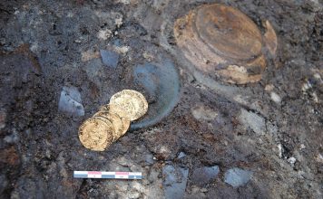 Sześć złotych monet z XVI wieku znaleziono w śmietniku na terenie Frankfurtu