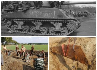Elementy czołgu Sherman odkryli pasjonaci w polu pod Biskupcem (GALERIA)