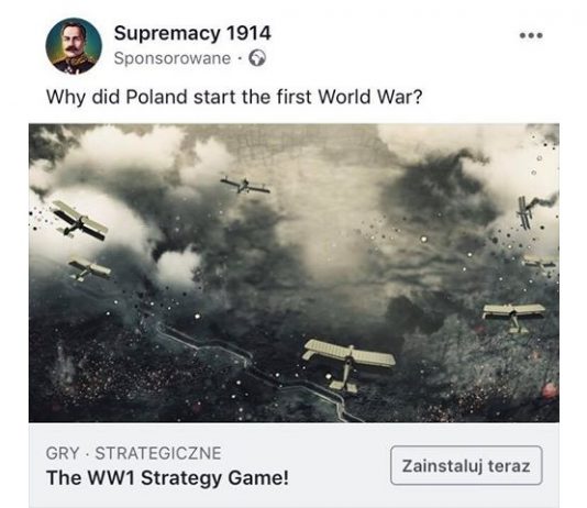 Niemiecka gra kłamliwie sugeruje że Polska rozpętała I Wojnę Światową…