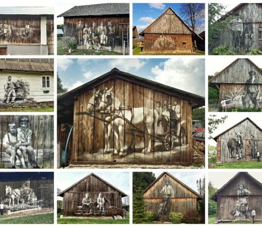 Projekt „Cichy Memoriał” – maluje murale na stodołach i przywraca pamięć. Galeria 30-stu prac.