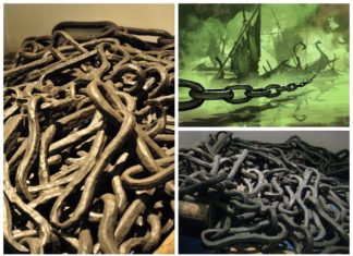 Wielki łańcuch który zamykał cieśninę Bosfor w Konstantynopolu