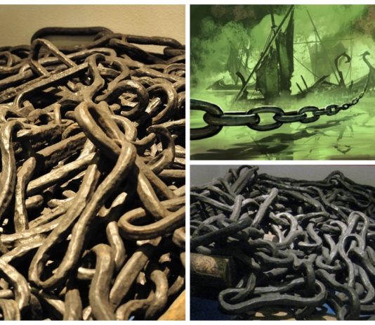 Wielki łańcuch który zamykał cieśninę Bosfor w Konstantynopolu