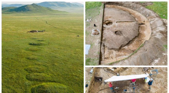 Szkielet i złoto w kurhanie sprzed ponad 2,5 tys. lat odkryli na Syberii archeolodzy z Krakowa (GALERIA)