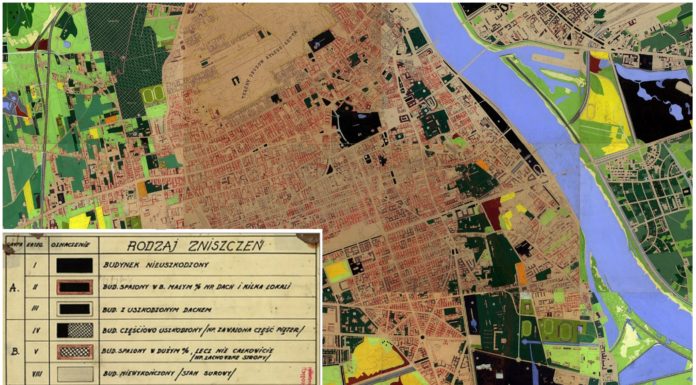 Pełen plan zinwentaryzowanych (1945-1946) zniszczeń Warszawy dostępny od dziś w internecie!