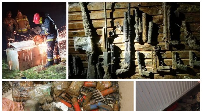 Policjanci namierzyli i przejęli skrytki z nielegalną bronią, amunicją i TNT (GALERIA + FILM)