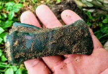 Znalazł dwa topory i siekierkę wykrywaczem – wzbogacą muzealne zasoby (GALERIA) tulejowa siekierka epoka brązu