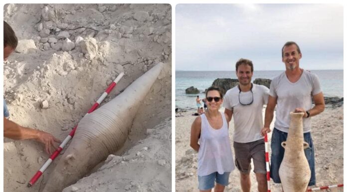 Turyści znaleźli na plaży amforę sprzed 2000 lat (GALERIA)