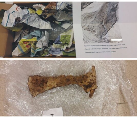 Muzeum w Sanoku odebrało anonimową paczkę z zabytkami! średniowieczny topór anonimowa paczka