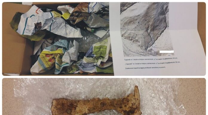 Muzeum w Sanoku odebrało anonimową paczkę z zabytkami! średniowieczny topór anonimowa paczka