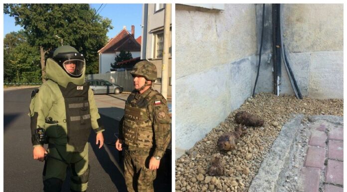 Lubań. Przywiózł do komendy 2 niewybuchy – ewakuowano okolice saperzy niewybuch granat moździerzowy