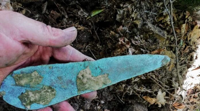 Sensacyjne znalezisko z epoki brązu na Podkarpaciu – archeolodzy są poruszeni sztylet epoka brązu stowarzyszenie Galicja