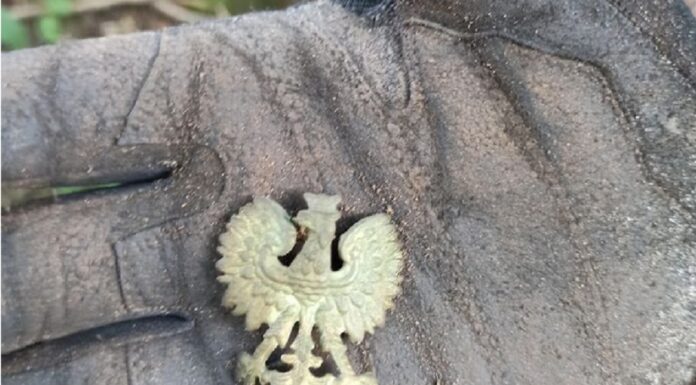 Ślady ciałopalenia zwłok ofiar z 1945 roku w Dolinie Śmierci Polski orzełek wz 27