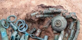 Ponad 2,5 tys. lat liczy skarb z brązu odkryty pod Toruniem (GALERIA) skarb z epoki brązu