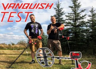 Sprawdzamy wykrywacz Vanquish na specjalnym polu testowym! Zwiadowca Historii Vanquish Testy Mocny Sygnal