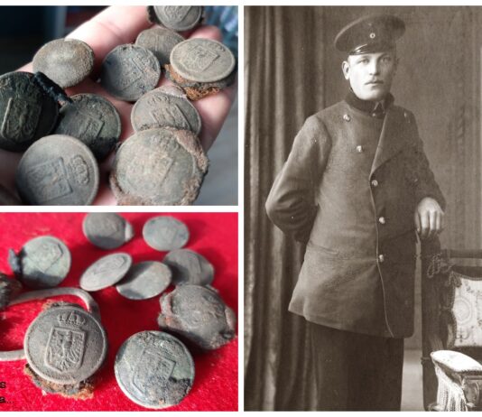 Szukali pruskiego pomnika… znaleźli pozostałości munduru! (GALERIA) Guziki i pruski urzędnik