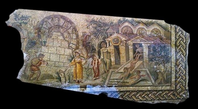 Polski naukowiec odkrył na rzymskiej mozaice najstarsze przedstawienie koła wodnego rzymska mozaika koło wodne