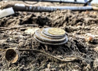 Skarb z XVI-wiecznej sakiewki odkryty w polu przez poszukiwacza (GALERIA +FILM) skarb monet Egon Gang Poszukiwaczy