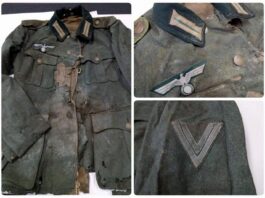 Lubań. Znalazł w domu pod podłogą niemiecki mundur i przekazał do muzeum niemiecki mundur wehrmacht