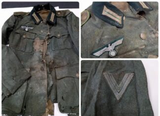 Lubań. Znalazł w domu pod podłogą niemiecki mundur i przekazał do muzeum niemiecki mundur wehrmacht