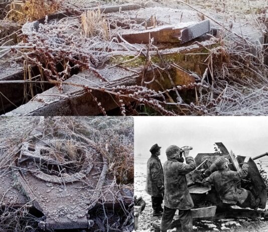 Niezwykłe wojenne znalezisko z pola – właściciel nie miał o nim pojęcia! podstawa działka przeciwlotniczego Flak