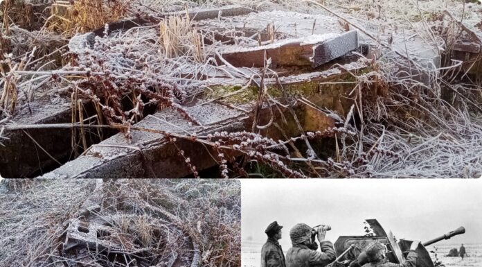 Niezwykłe wojenne znalezisko z pola – właściciel nie miał o nim pojęcia! podstawa działka przeciwlotniczego Flak