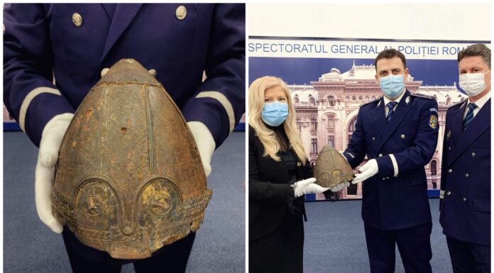 Niezwykły hełm wikingów odzyskany po 10 latach przez służby (FILM) hełm wikingów z XI wieku