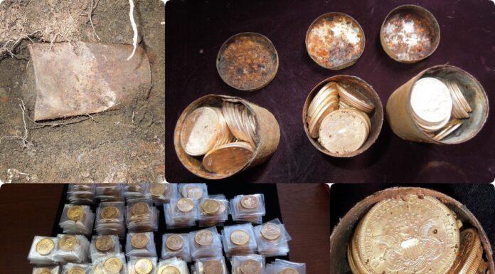 Metalowe puszki pełne złota – historia skarbu z „Saddle Ridge” (GALERIA) skarb złotych monet z Saddle Ridge