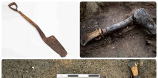Drewniane artefakty. Łopata i siekiery sprzed ponad 2 tys. lat drewniane artefakty