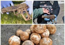 Rosyjskie kule armatnie i amerykański pistolet – znaleziska poszukiwaczy w Twierdzy Modlin (GALERIA) pistolet colt i kule armatnie Twierdza Modlin