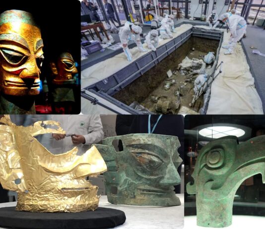 6 dołów wypełnionych artefaktami – nieznane rytuały starożytnego chińskiego królestwa artefakty z Sanxingdui