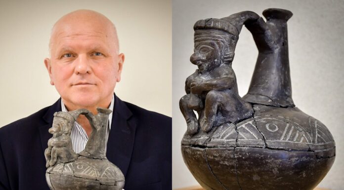 Niezwykłe strychowe odkrycie – naczynie peruwiańskiej kultury Chimú z X–XV wieku! rytualne naczynie do wody używane podczas ceremonii w Ameryce prekolumbijskiej
