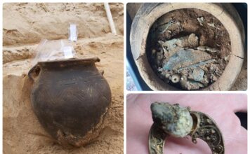 Pomorskie. Ogromne starożytne cmentarzysko ukazało kolejny niezwykły skarb! (GALERIA) popielnica lunula kultura wielbarska