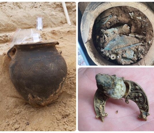 Pomorskie. Ogromne starożytne cmentarzysko ukazało kolejny niezwykły skarb! (GALERIA) popielnica lunula kultura wielbarska