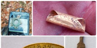 Odkrywa skarby na Pomorzu – znalazł złotą monetę i wiele więcej (GALERIA) poszukiwania złota moneta obrączka