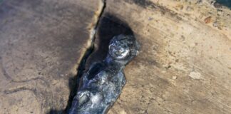 Niezwykłe artefakty i masa ceramiki – odkrycia na grodzisku w Chodliku srebrna figurka Chodlik