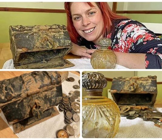 Skarb z epoki wiktoriańskiej odkryty przypadkiem na angielskiej plaży! (GALERIA) Skarb monet i kosztowności w skrzyni