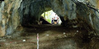 Ślady myśliwych sprzed kilkunastu tysięcy lat odkryto w tatrzańskiej jaskini Zdjęcie wykopu w jaskini w którym znaleziono pozostałości po ognisku